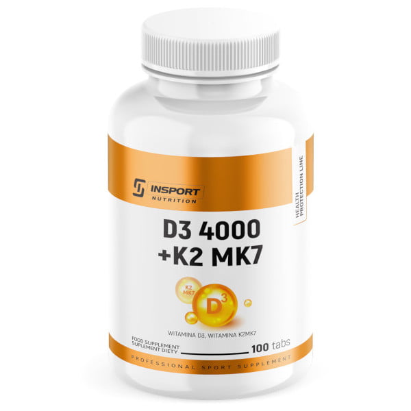 Insport Nutrition Witamina D3 4000 + K2 Mk-7 100 tabletek Insport Nutrition Witamina D3 4000 + K2 Mk-7